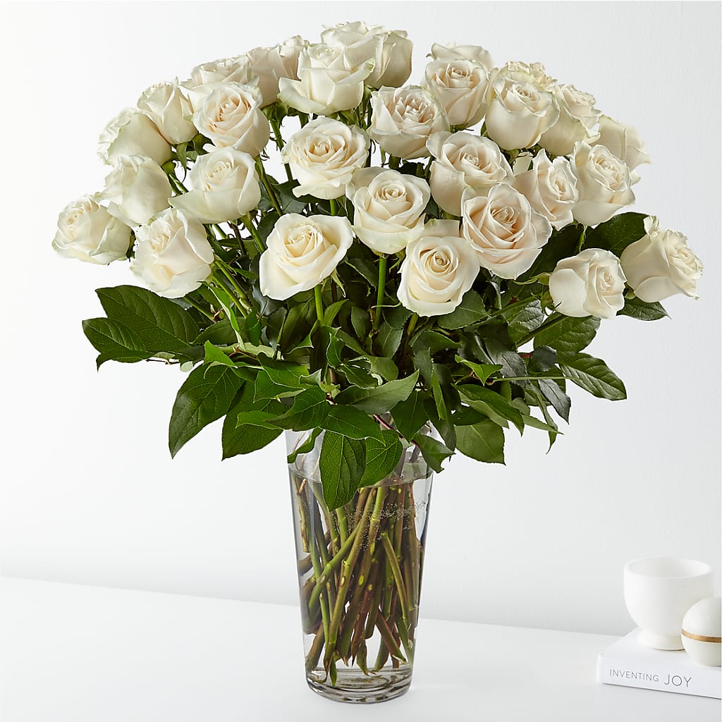 Long Stem White Rose Bouquet – The Flower Station, Paris TN
