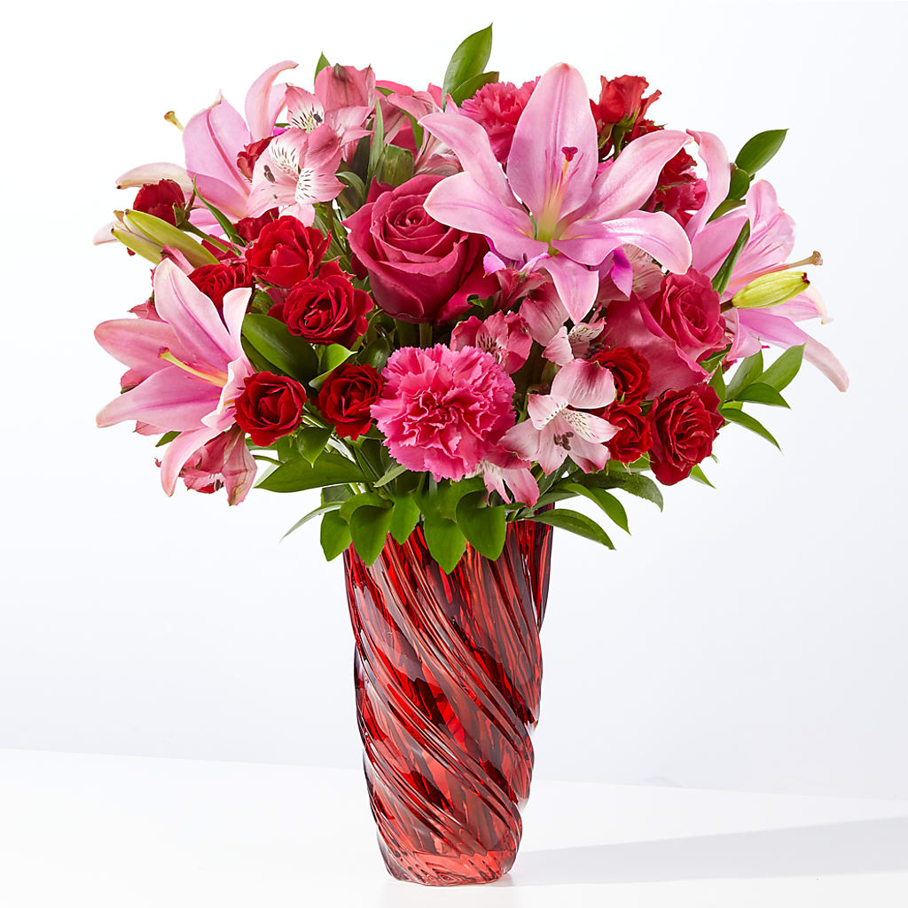 In Love Bouquet with Luxe Swirl Vase – The Flower Station, Paris TN