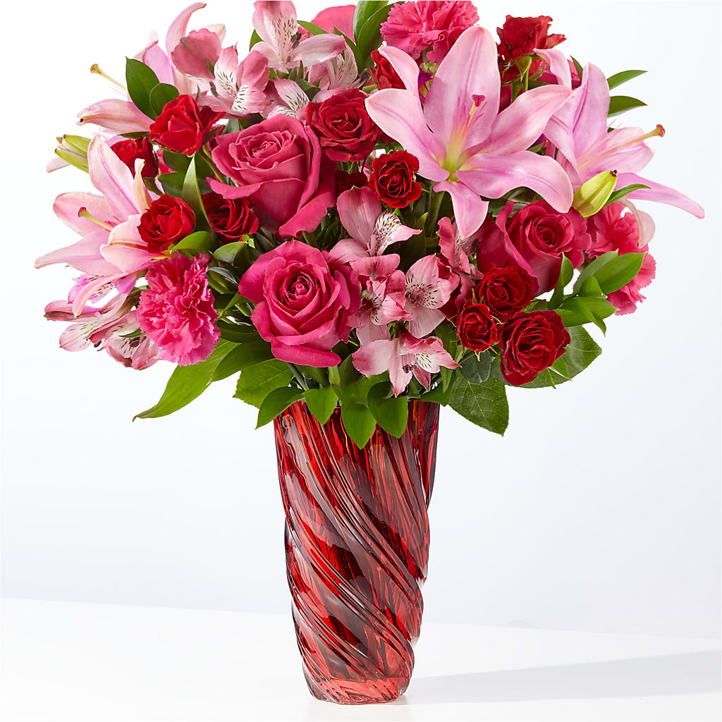 In Love Bouquet with Luxe Swirl Vase – The Flower Station, Paris TN