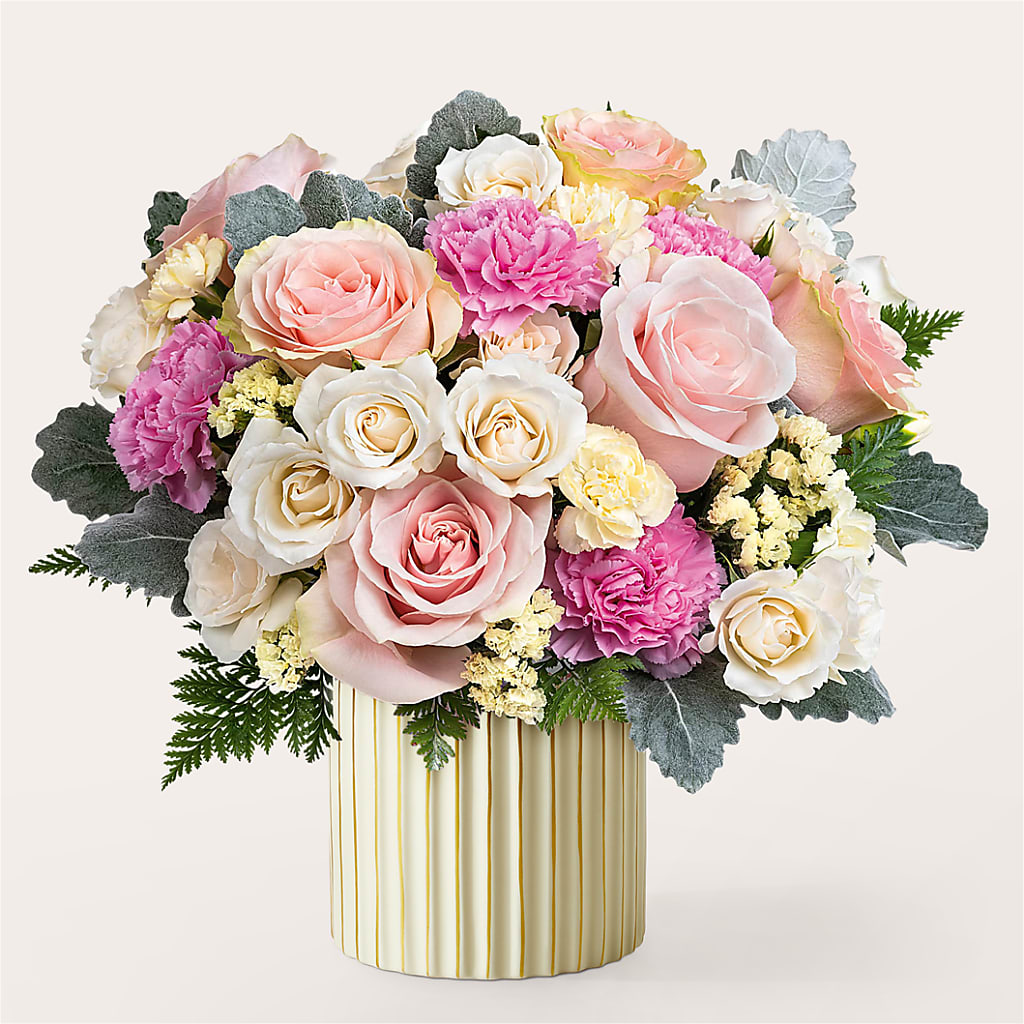 Blissful Moments Bouquet with Ivory Vase – The Flower Station, Paris TN