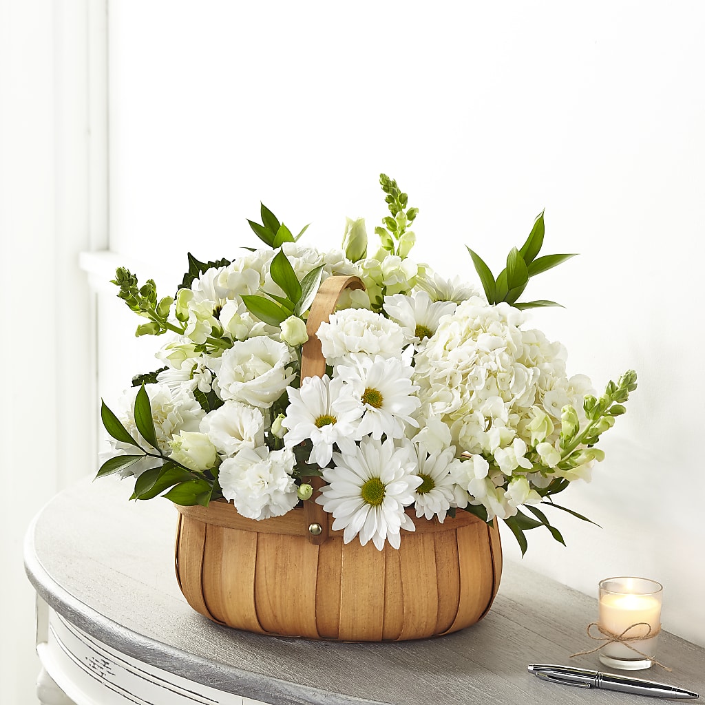 Pure Ivory Basket – The Flower Station, Paris TN