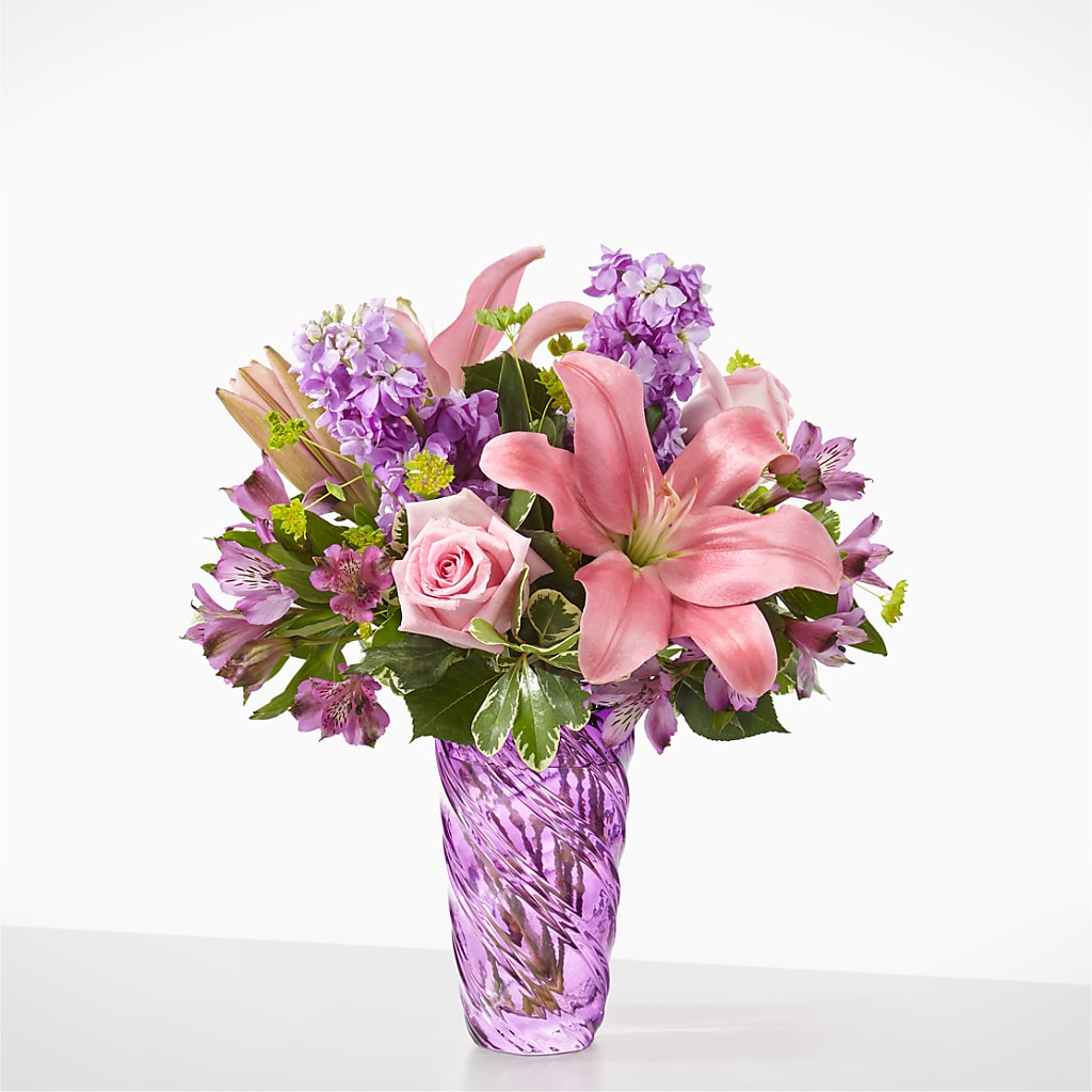 Precious Petals Bouquet with Luxe Swirl Vase – The Flower Station, Paris TN