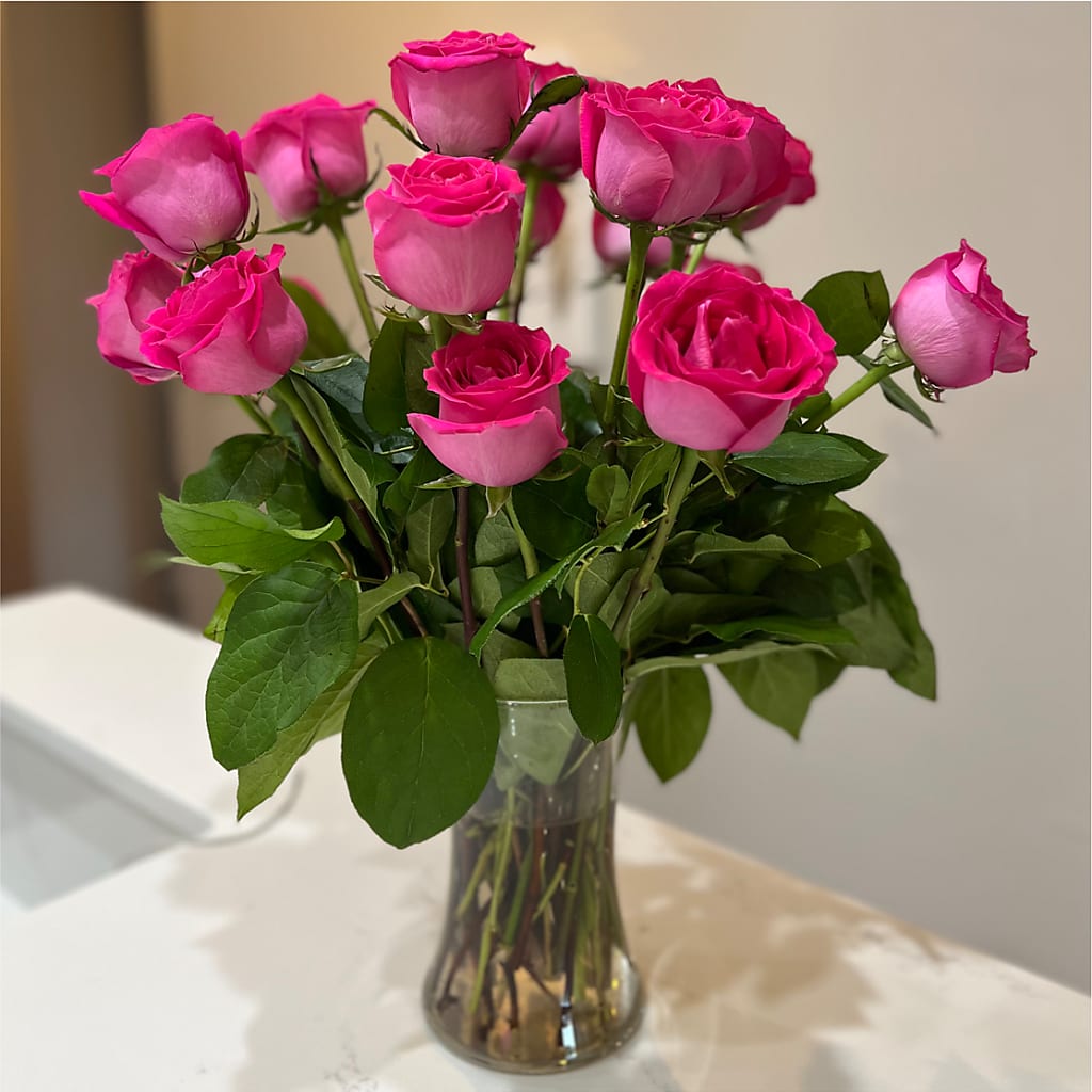 Long Stem Pink Rose Bouquet –  The Flower Station, Paris TN