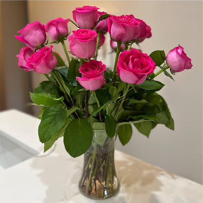 Long Stem Pink Rose Bouquet –  The Flower Station, Paris TN