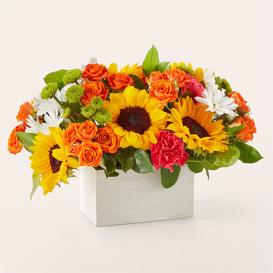 Sun-drenched Blooms Box Bouquet –  The Flower Station, Paris TN