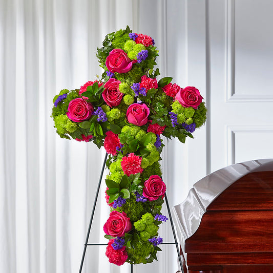 Tribute Rose Floral Cross –  The Flower Station, Paris TN