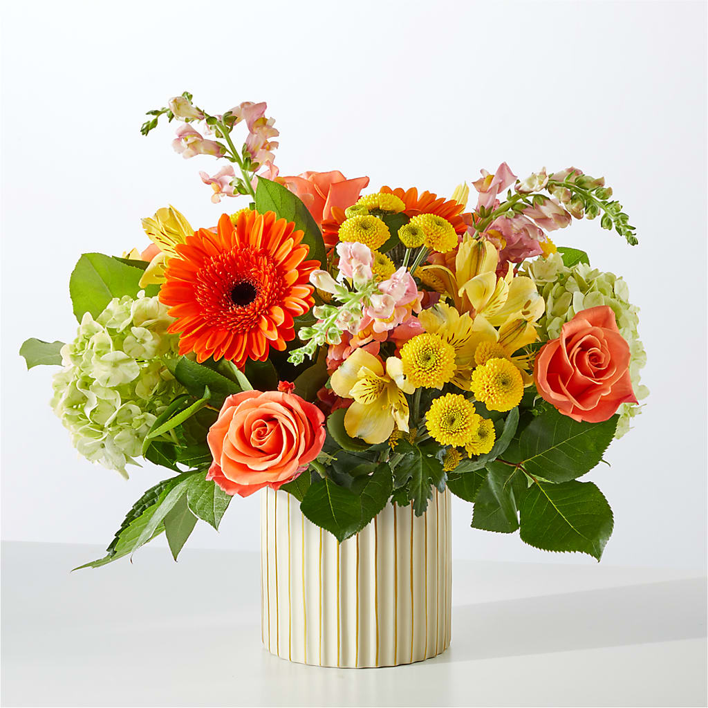 Autumn Sunshine Bouquet with Ivory Vase –  The Flower Station, Paris TN