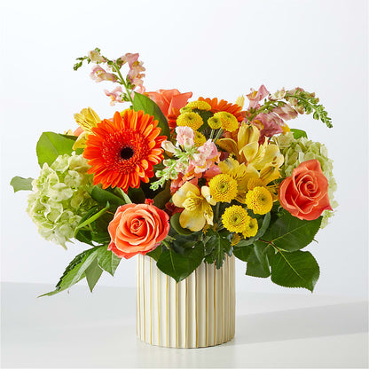 Autumn Sunshine Bouquet with Ivory Vase –  The Flower Station, Paris TN