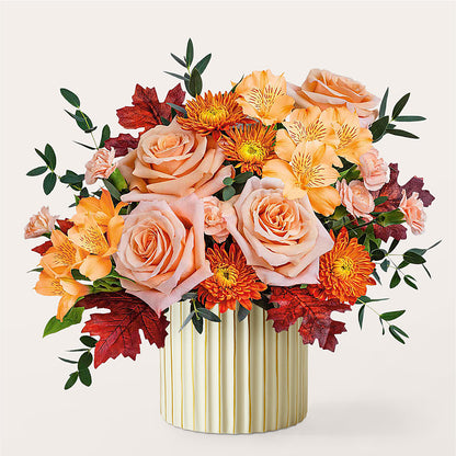 Spiced Latte Bouquet with Ivory Vase –  The Flower Station, Paris TN