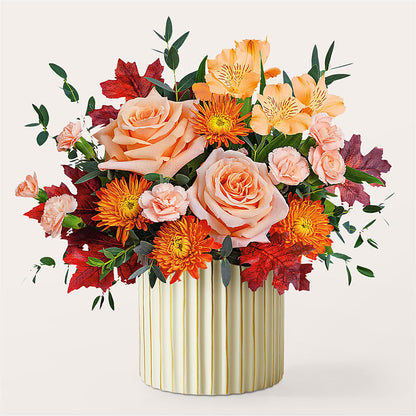 Spiced Latte Bouquet with Ivory Vase –  The Flower Station, Paris TN